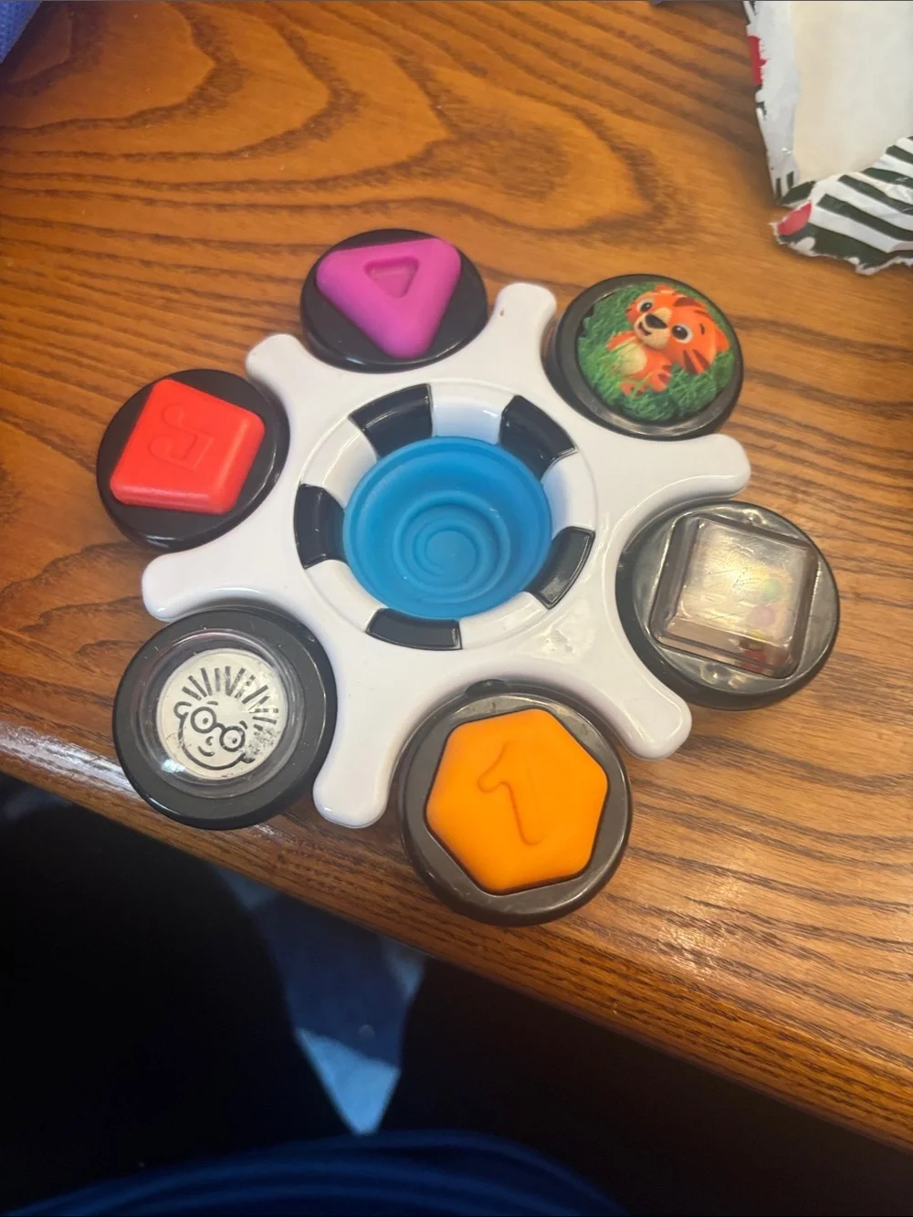 Interactive Learning Spinner Toy with Blue & Multicolor Buttons - Picture 1 of 1